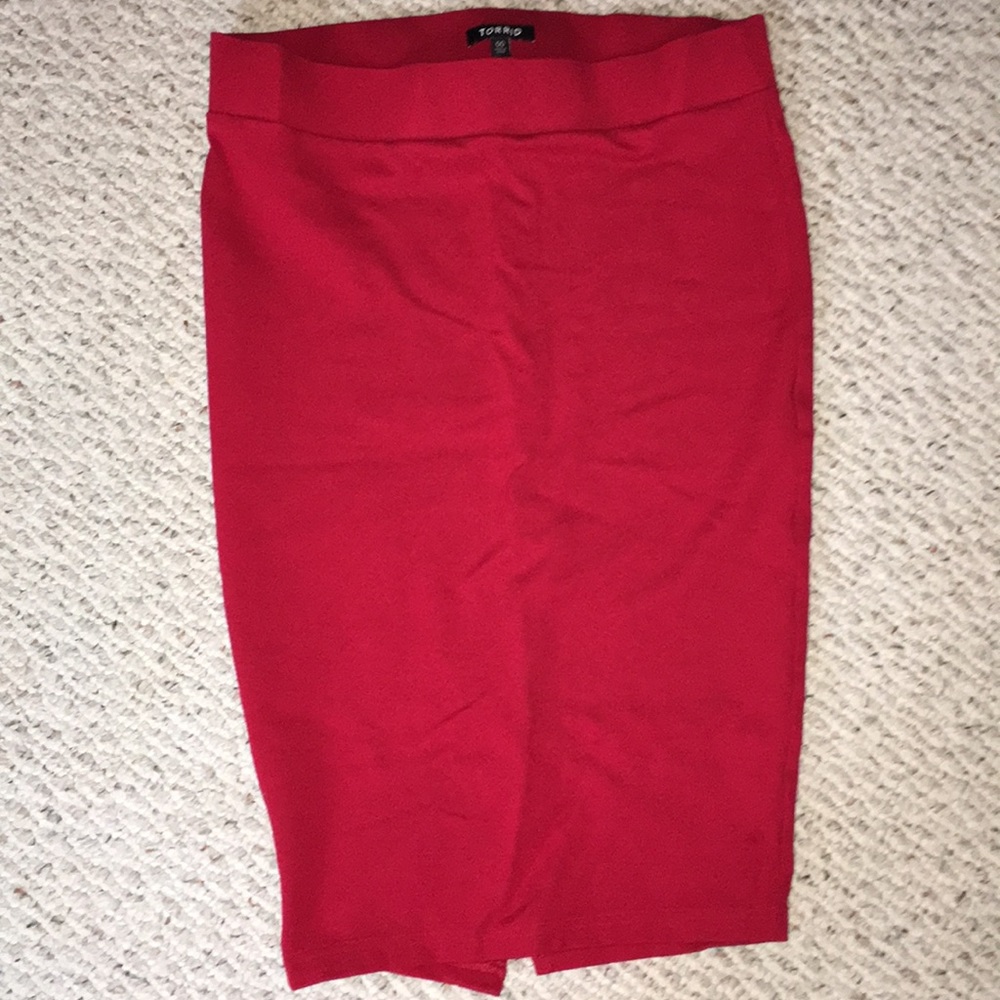 Red fitted skirt from Torrid